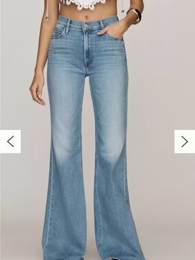 MOTHER The Fray Mid Rise Flare Jeans